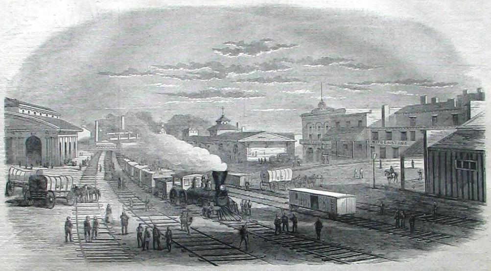 A drawing of the Atlanta railroad station, dated November 1864