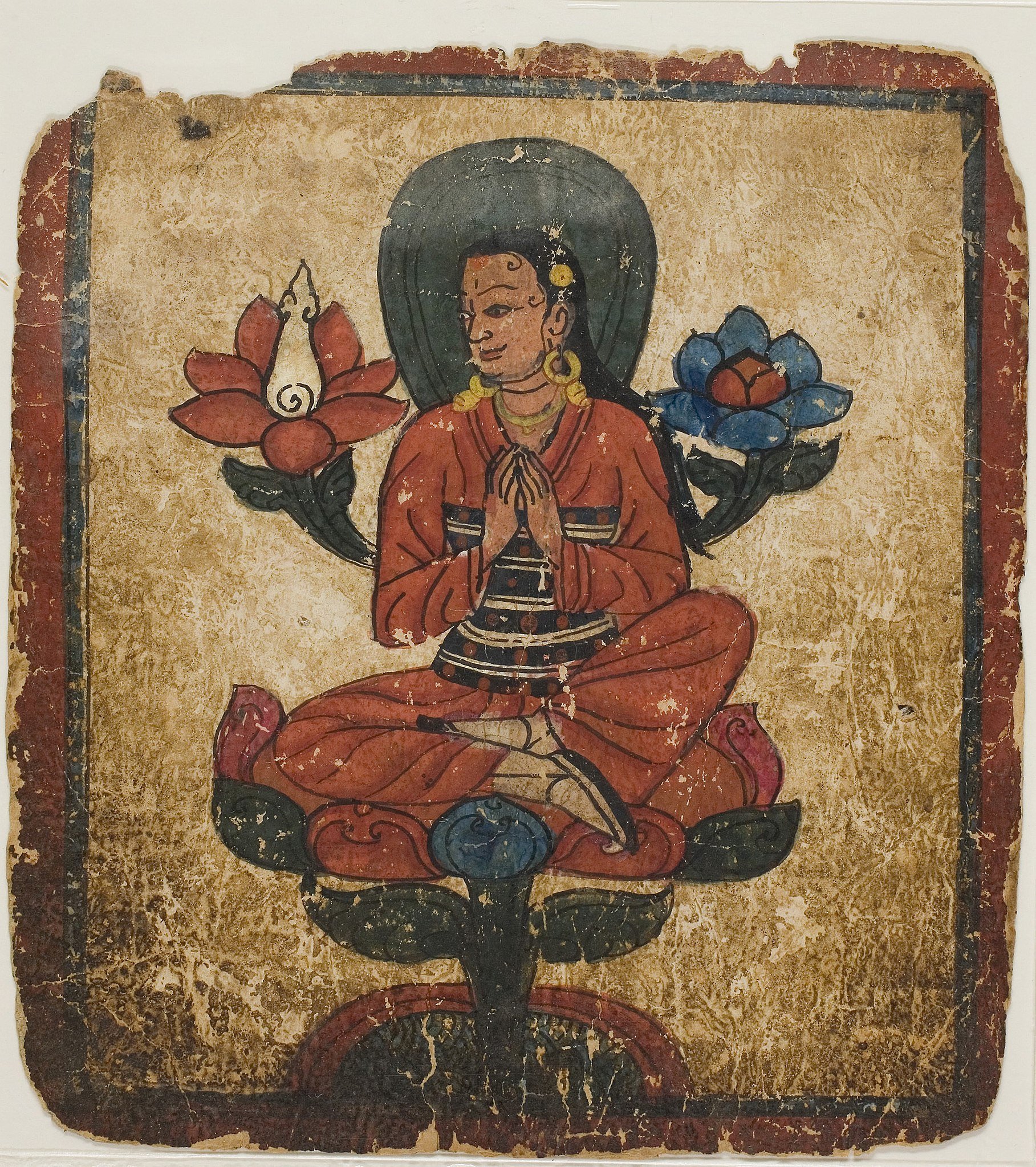 Figure Seated on Lotus, from a Set of Initiation Cards