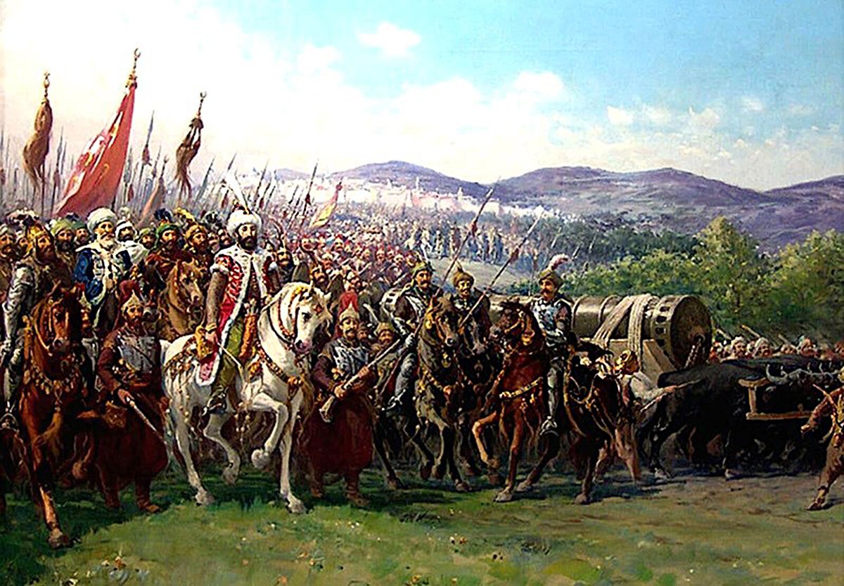 Mehmet II conquering Constantinople painting