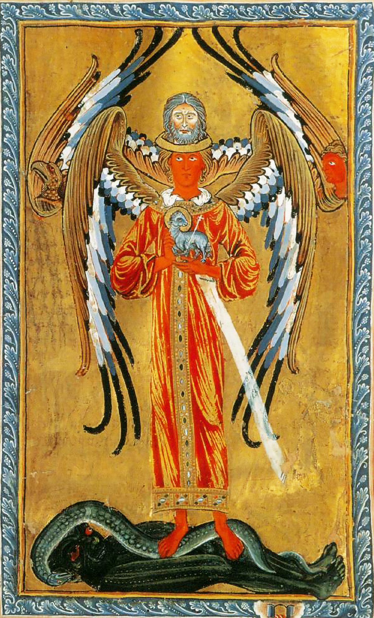 An illustration from Hildegard of Bingen's "Liber Divinorum Operum" (The Book of Divine Works) portraying her first vision.